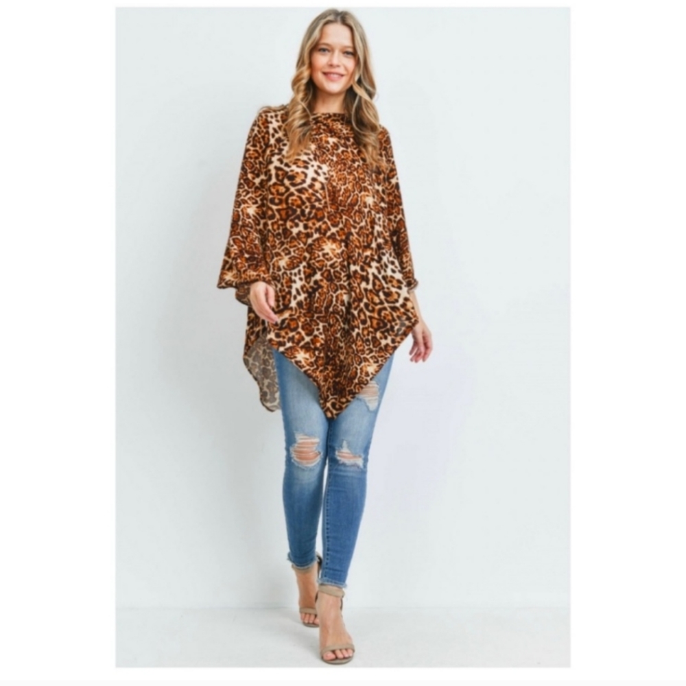 One Size Leopard Poncho✨️ - Picture 9 of 10